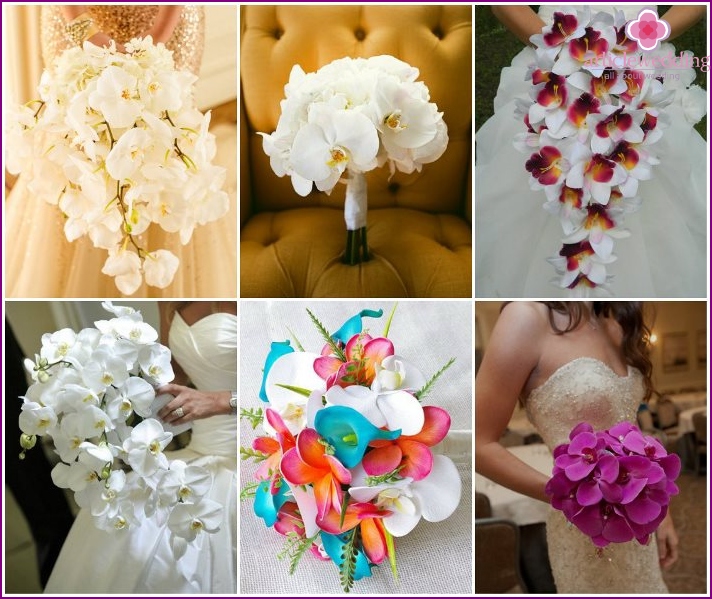 Mono-bouquet de mariage avec orchidées