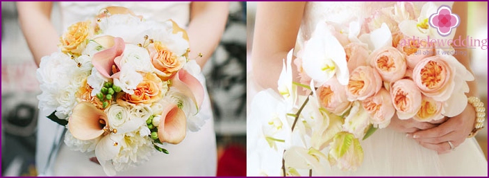 Formes de bouquets de mariage pour la mariée