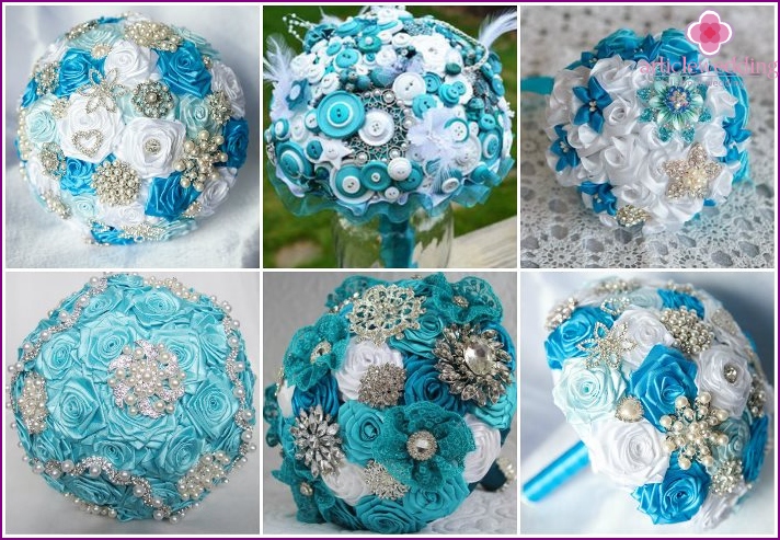 Wedding turquoise brooch bouquet