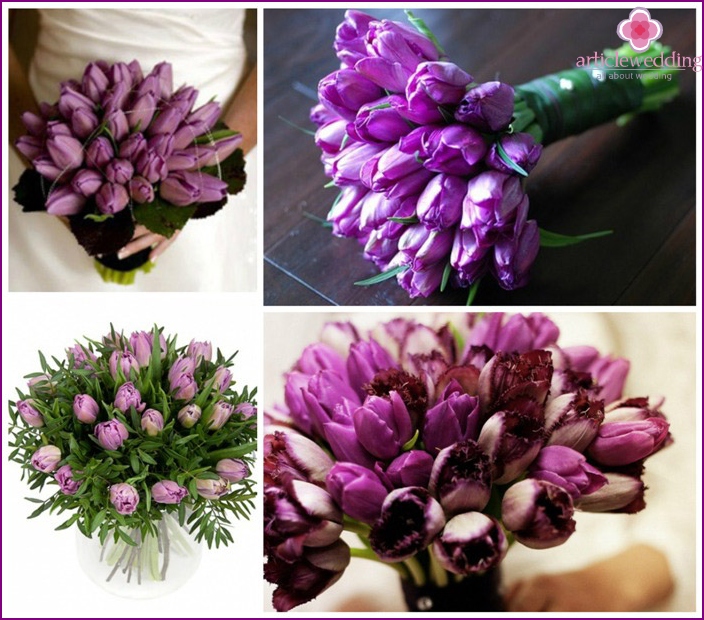 Lilac tulips for a wedding arrangement