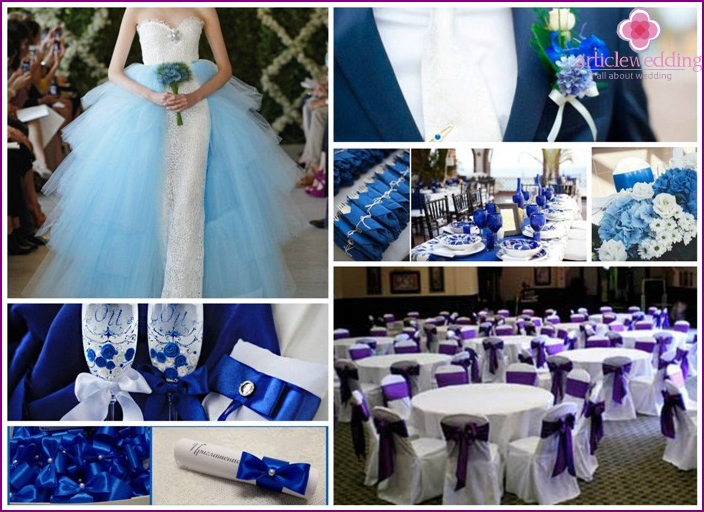 Concepto de boda general con color azul.