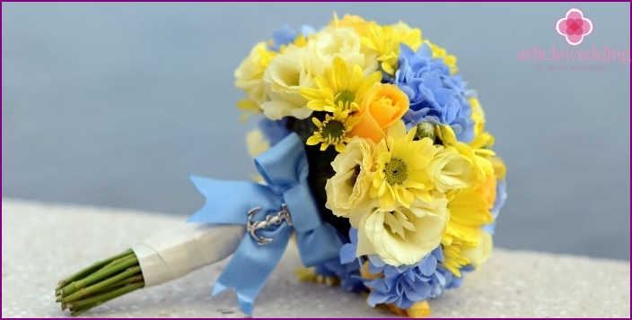 Yellow and Blue Wedding Flowers