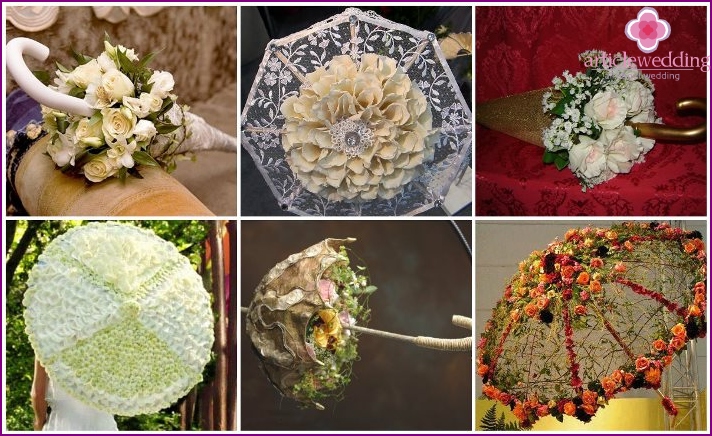 Designer Blumenschirm für die Braut