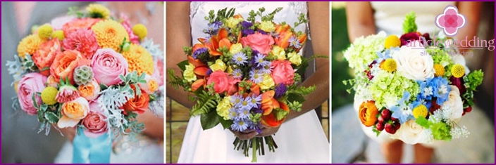 باقات مشرقة متعددة الألوان للعروس