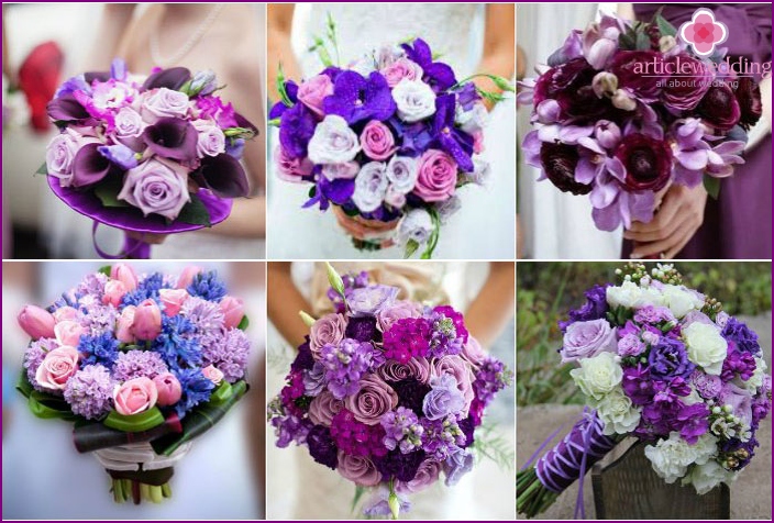 Brautstrauß in leuchtend lila Farben