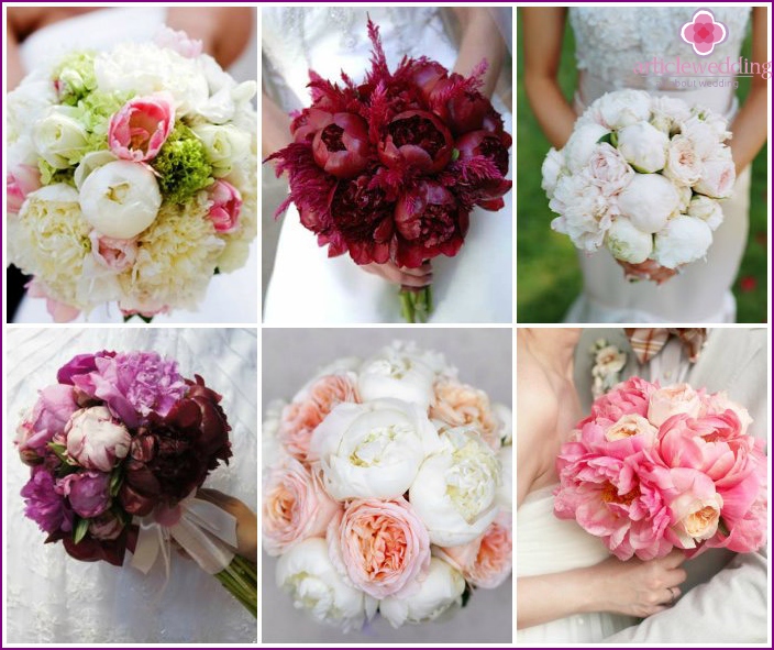 Beautiful wedding arrangements with peonies