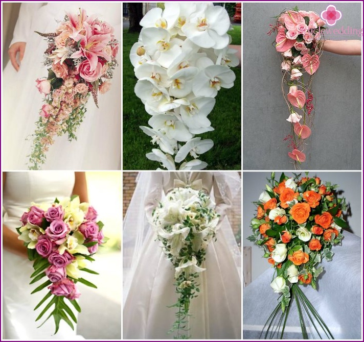 Tröpfchen für Hochzeitsblumen der Braut und des Bräutigams