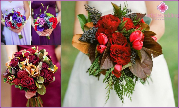 Color options for a wedding arrangement