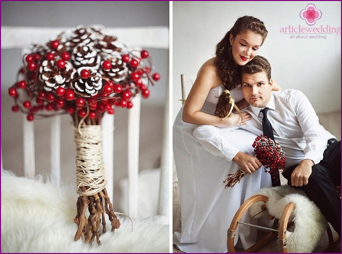 Bouquets de bonbons et de cônes pour la mariée