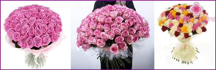 Wedding mono-bouquet with luxurious roses
