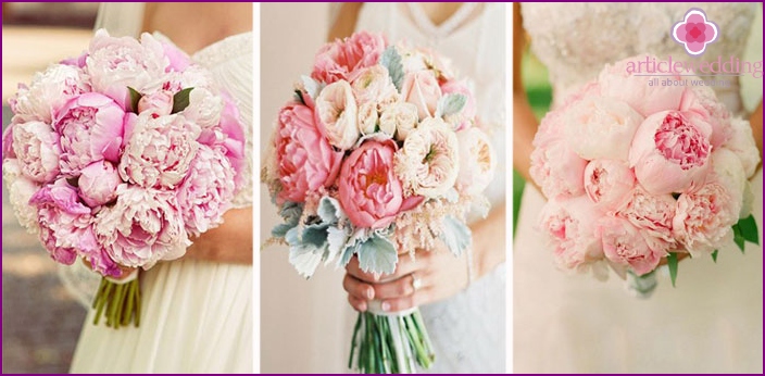 Gentle peonies for the bride and groom