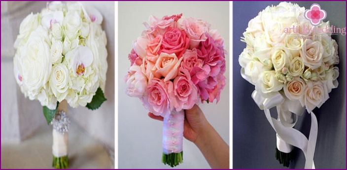 Wedding bouquets of roses