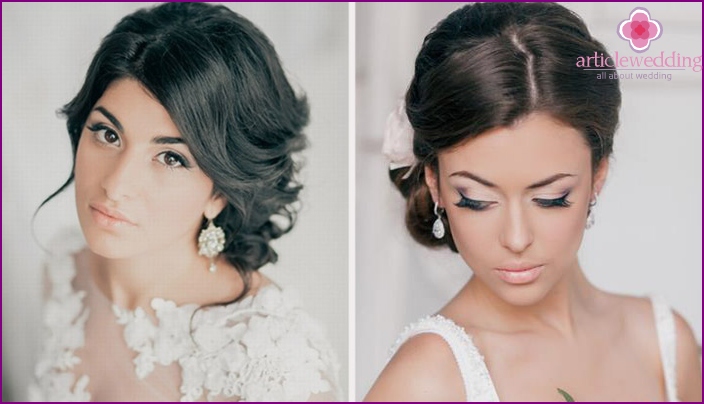 Wedding makeup for dark-skinned brunettes