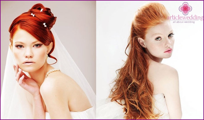 Original make-up for the red-haired bride