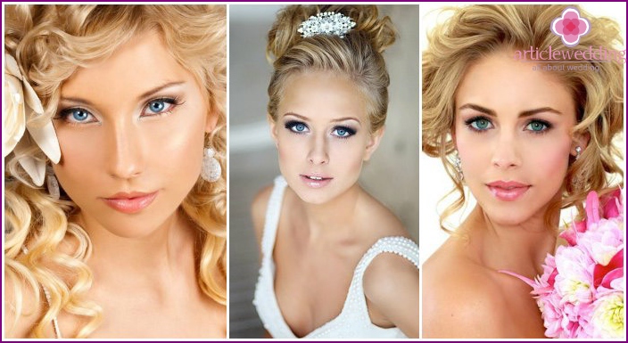 Makeup blondes with blue eyes