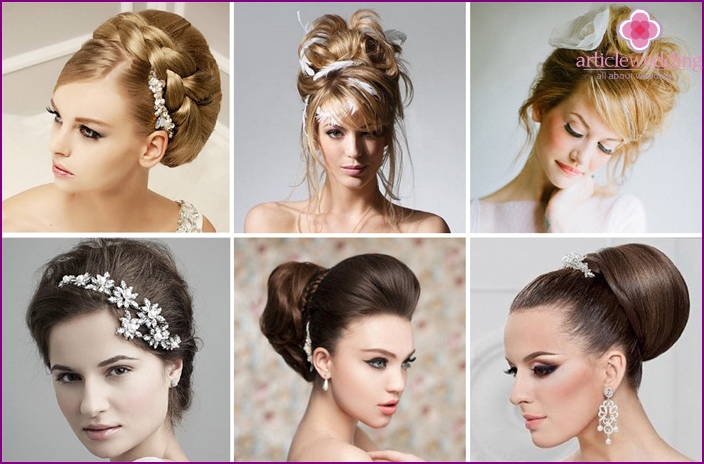 Wedding hairstyle with comb and roller