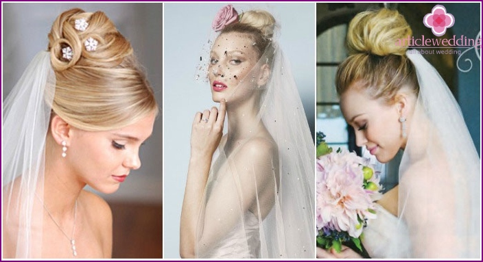 Wedding high hairstyles 2016 with veil