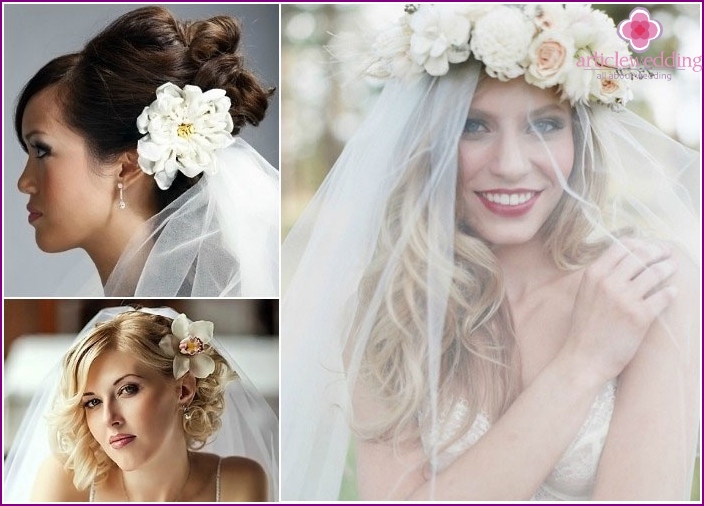 Wedding hairstyles 2016 with flowers and veil