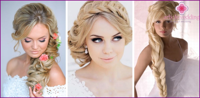 Tresses pour blondes pour un mariage