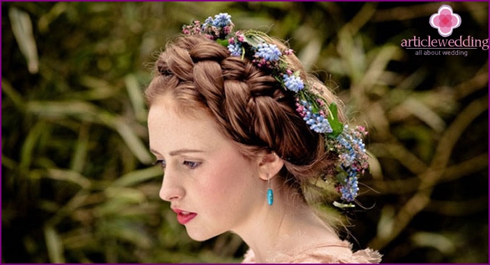 In the photo, the crown braid for any celebration