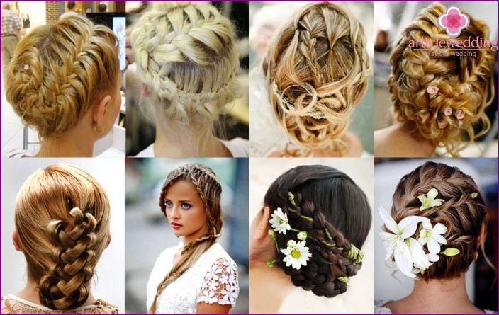 Wedding braids and weaving for long haircuts