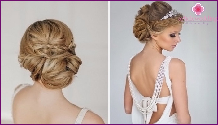 Twisted braids and bun for wedding