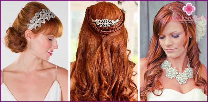 Wedding hairstyles for red-haired girls