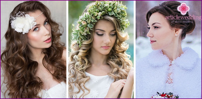 Hairstyles for a wedding under the season