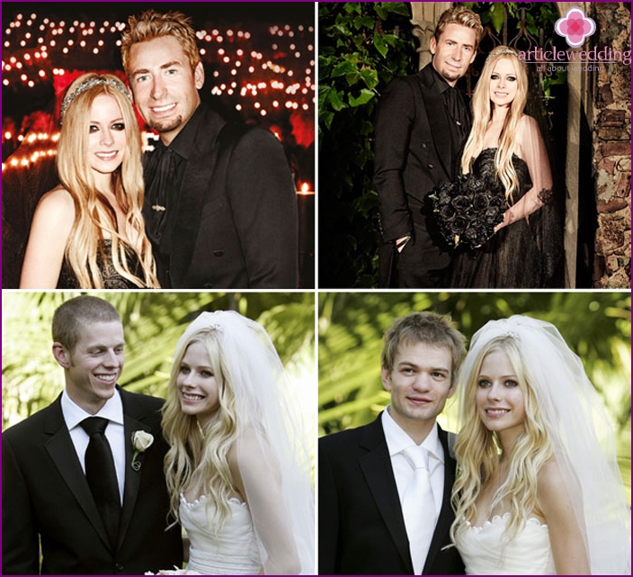 Frizurák Avril Lavigne az esküvőre
