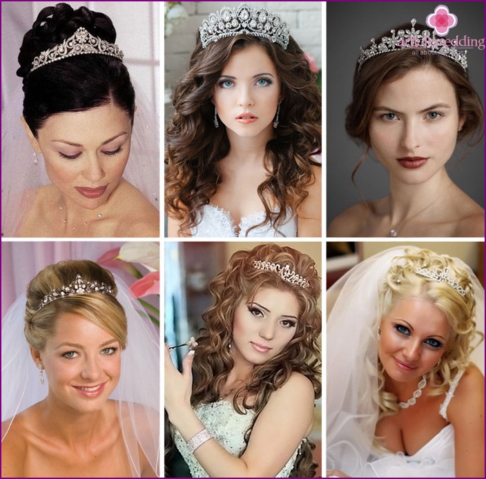 Tiaras com pedras para noivas