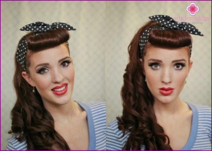 Elegant retro hairstyle with bangs