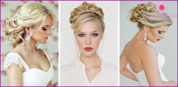 High hairstyles from curls