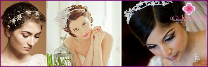 Wedding hairstyles for short hair with a hoop