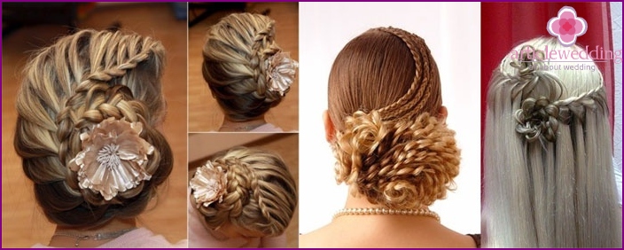 Wedding hairstyles: flower-shaped braids