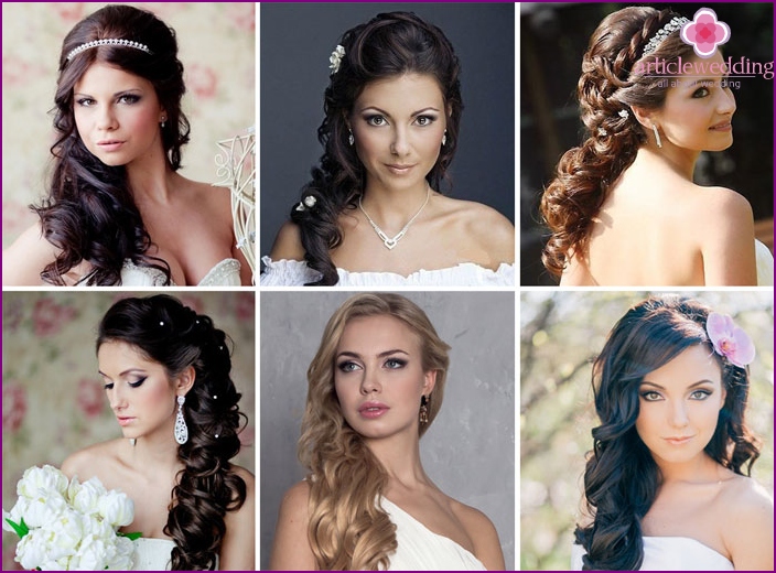 Greek wedding hairstyles with curls