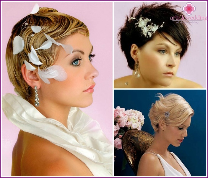 Photo: Hairstyles for the bride for short hair