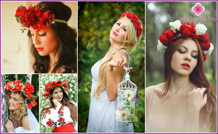 Wreath: Accessory for a Red Wedding Headpiece