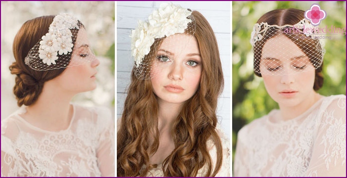 Hoop veil decorated with flowers