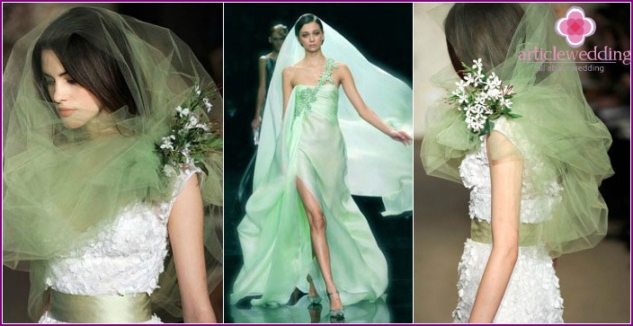 Original green bride headdress