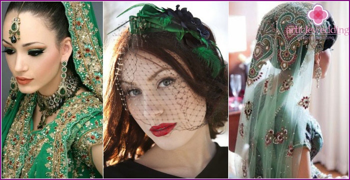 Interesting options for emerald veils
