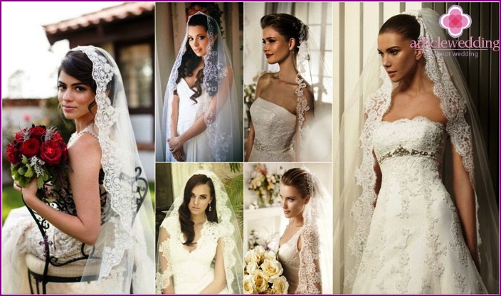 Hairstyles with Lace Veil