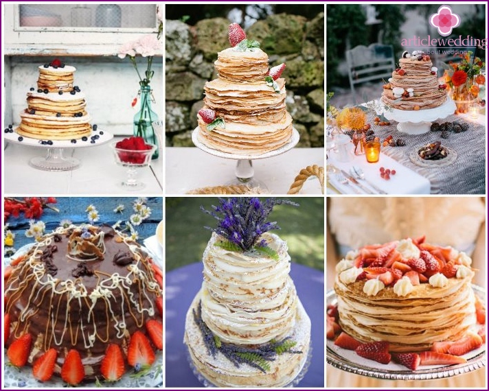 Provence style newlywed pancake cake