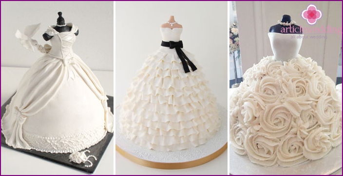 Gorgeous desserts in the form of a wedding dress