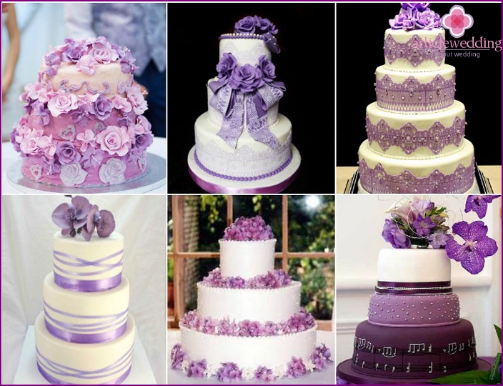 Ideas for decorating a lilac dessert for a wedding