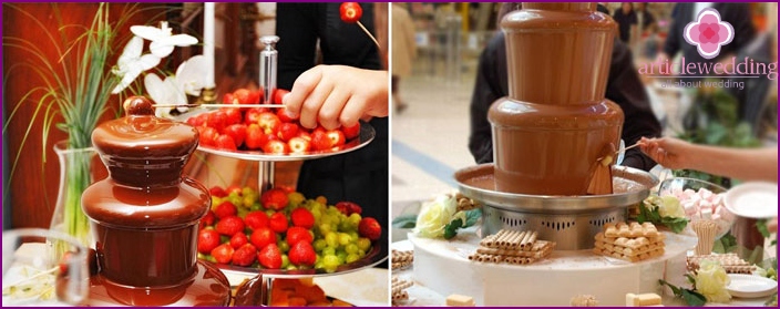 Fontana di cioccolato al matrimonio