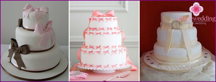 Bowknot Pearl Anniversary Cake