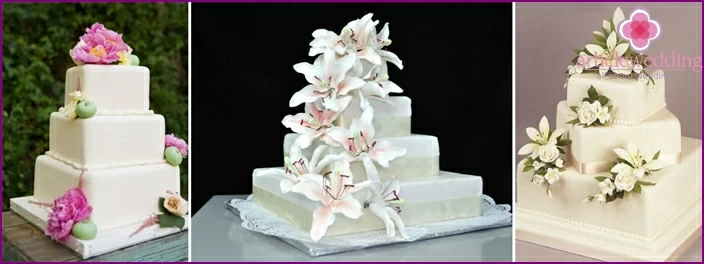 Pearl Anniversary Square Cakes