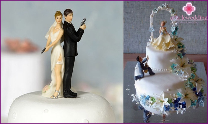 Figurines on wedding baking