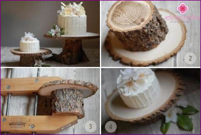 Rustic eco-friendly wooden trays