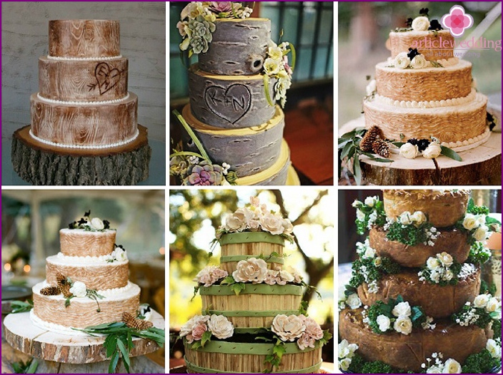 Wedding sweet rustic woodpiles